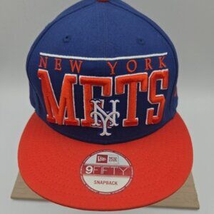 New Era 9FIFTY New York Mets Jumbo Logo Snapback Hat Blue Orange